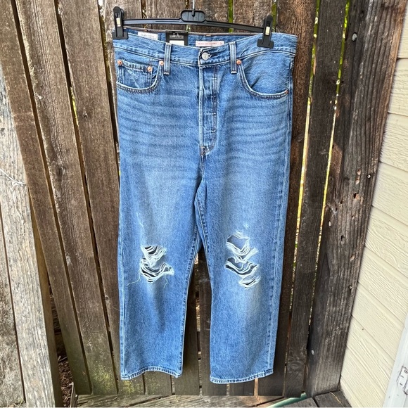 Levi’s Ribcage Straight Ankle Distressed High Rise Jeans NWT Sz 30 x 27 - Picture 10 of 15